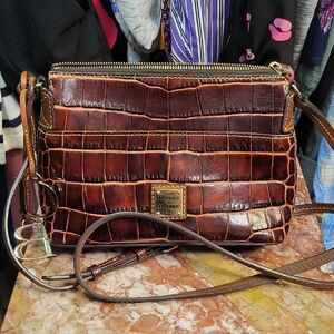 Dooney & Bourke Dark Brown Crocodile Crossbody Bag (274)